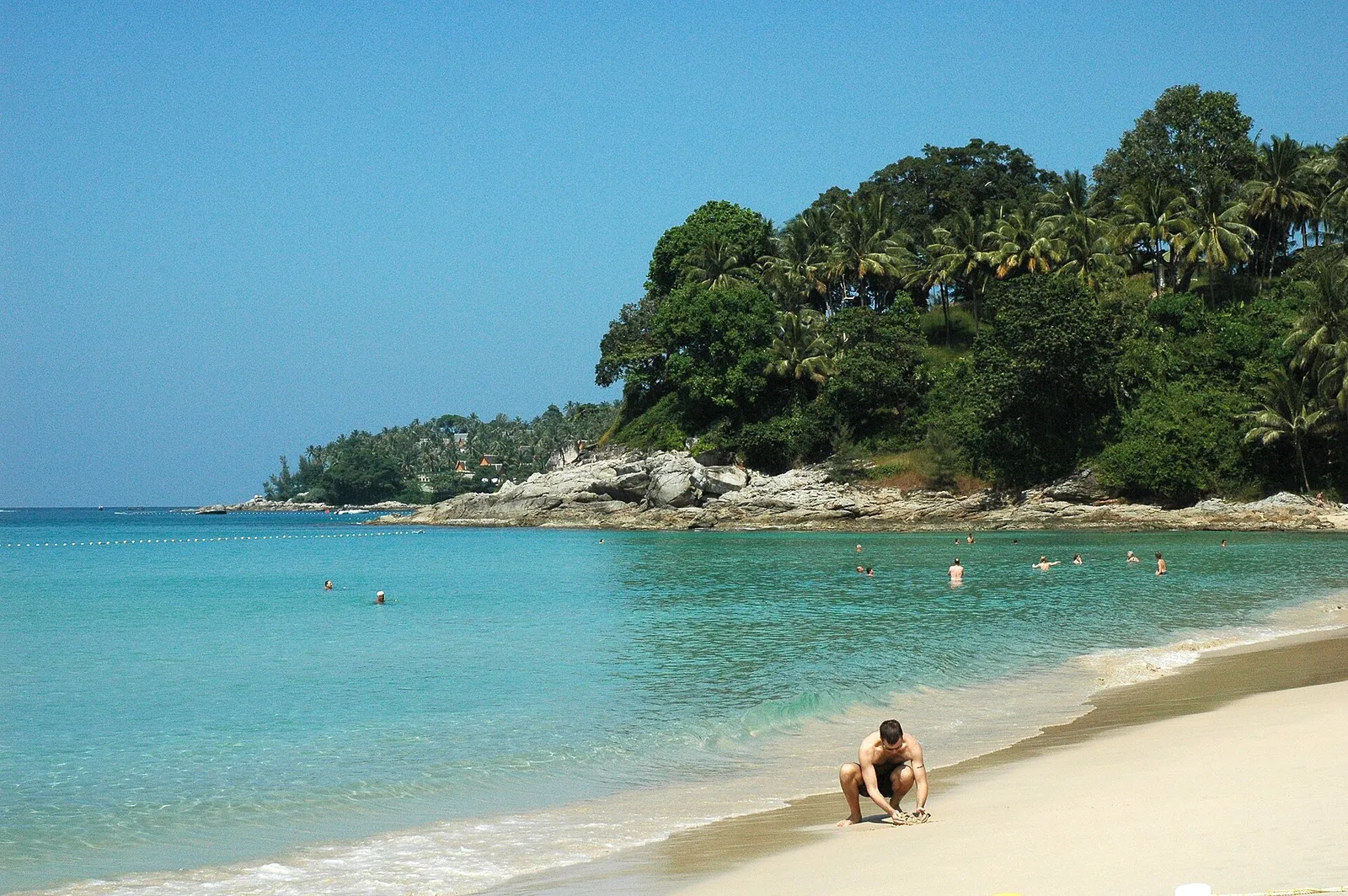 A quiet cove with clear water on the coast of Phuket, Thailand