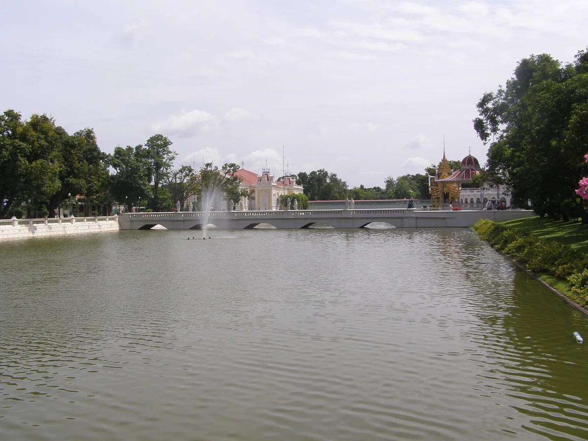 A lake and pavilion in the grounds of Bang Pa-In palace