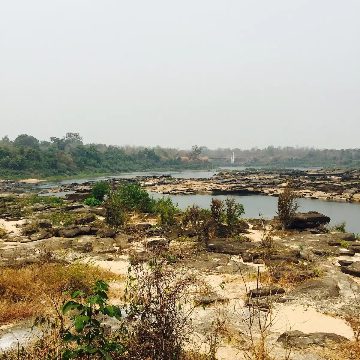 Rock shelves and rapids in Kaeng Tana national park in Ubon Ratchathani