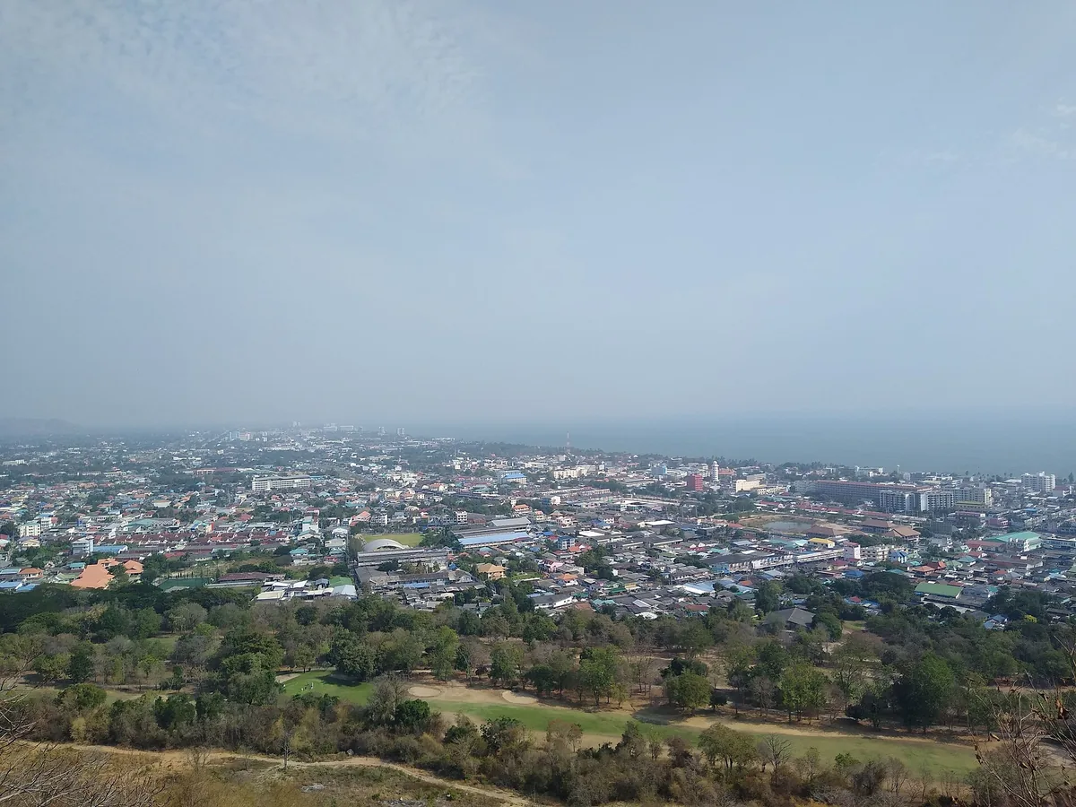 The view from Khao Hin Lek Fai over Hua Hin and the coast
