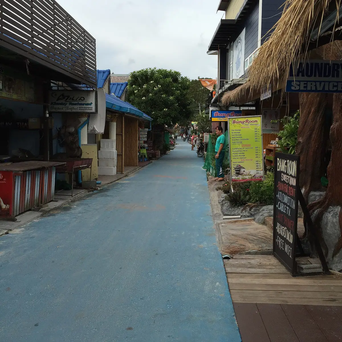 The walking street on Koh Lipe, shops and businesses along both sides
