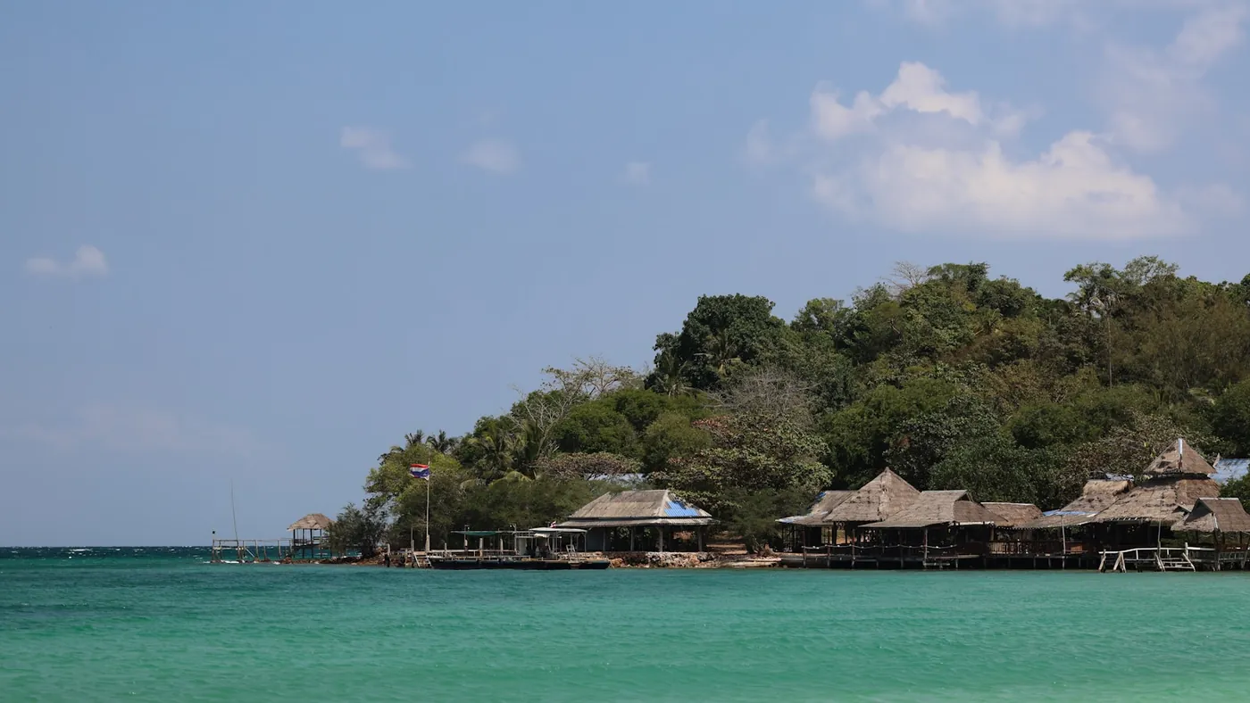 A simple beachfront bungalow resort on a Thai island